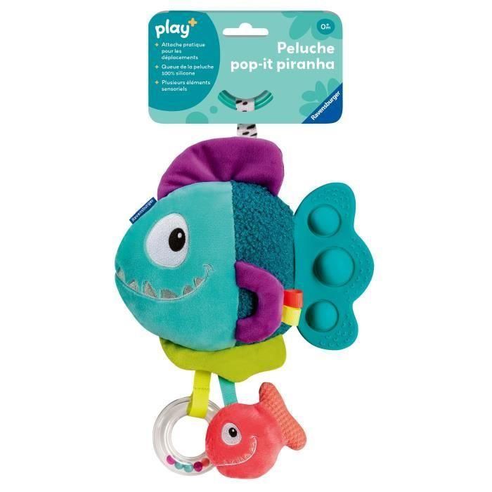 Ravensburger -PLAY + - Peluche pop-it piraña azul - Desde el nacimiento - Versión francesa - 34016 1 Ravensburger -PLAY + - Peluche pop-it piraña azul - Desde el nacimiento - Versión francesa - 34016 1