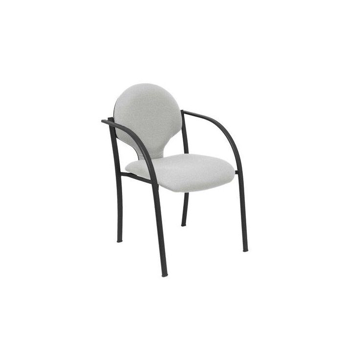 Silla Piqueras Y Crespo Hellin Confidente Ergonomica Con Brazos Fijos Apilable Estructura Negra Asiento Y Respaldo Tapizados Bali Gris Claro Pack De 2 2 unidades