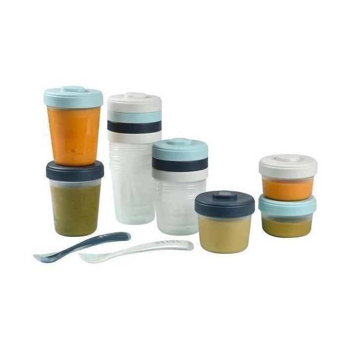 Beaba 1st Storm Pack Comida Bebé 1ª Edad - 12 Porciones Clip (2x90ml, 4x150ml, 6x250ml) + 2 Cacitos Silicona Sin BPA Beaba 1st Storm Pack Comida Bebé 1ª Edad - 12 Porciones Clip (2x90ml, 4x150ml, 6x250ml) + 2 Cacitos Silicona Sin BPA