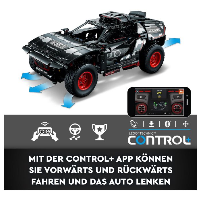 LEGO 42160 Audi RS Q e-tron Coche de Rally Teledirigido Modelo Todoterreno Dakar