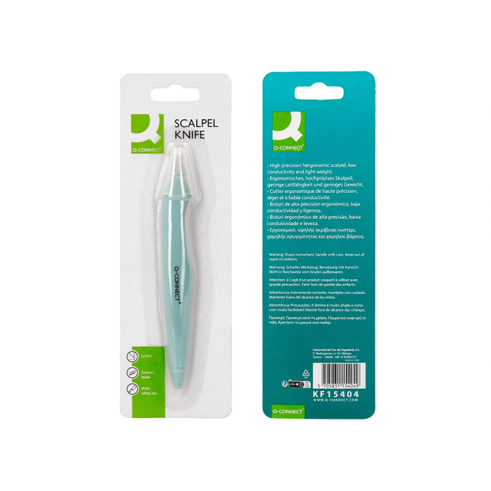 Q-connect Bisturí Plástico para Cortar Papel, Cuchilla Cerámica XD-119, Mango Ergonómico, 1 Unidad 7