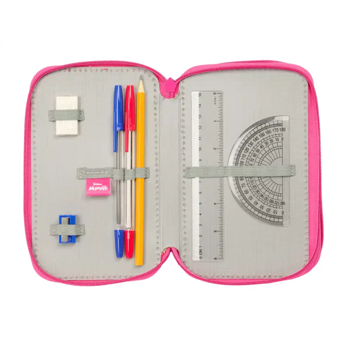 Safta Plumier Triple Minnie Mouse con 37 Piezas, Dimensiones 12,5x19,5x5,5cm 2