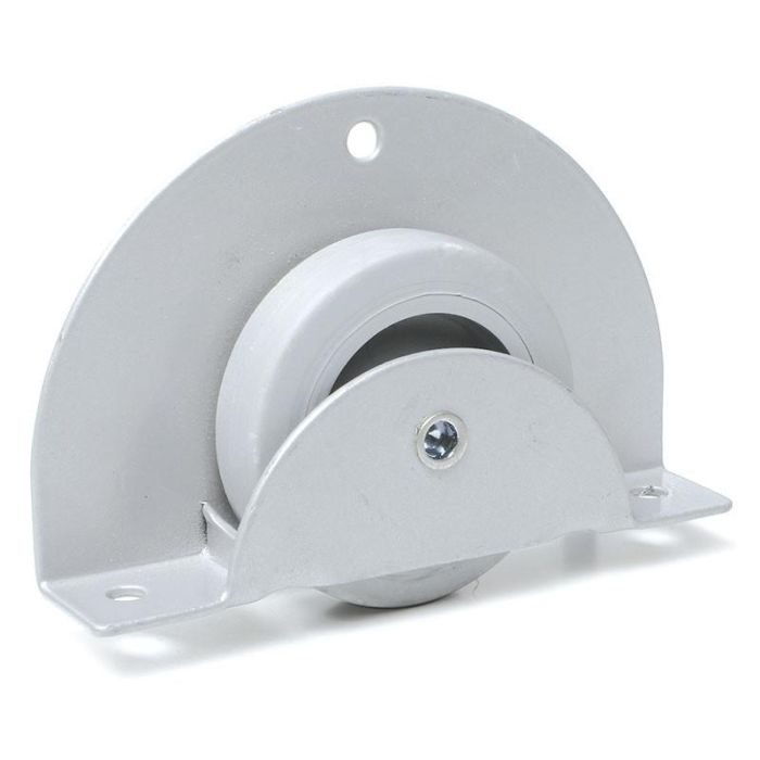Q&Q Rueda Pebera Circular para Camas Nido Ø50mm, Gris, Banda de Goma, 60kg, Soporte Semicircular Encaje Lateral