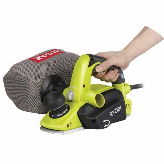 Ryobi Cepilladora Eléctrica 600W Ancho 82mm, Profundidad 0-1.5mm, Desbaste 0-8mm, Suela Aluminio, Mango Gripzone, Guía y Bolsa Polvo 1
