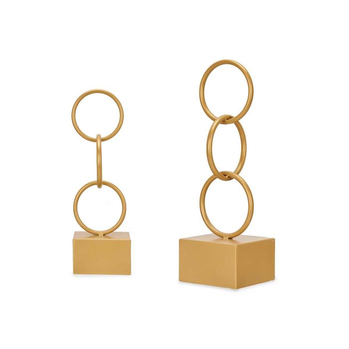 Figura Aros Oro Pequeño Giftdecor 12.5x40.5x12.5 cm - Metal (10 Unidades)