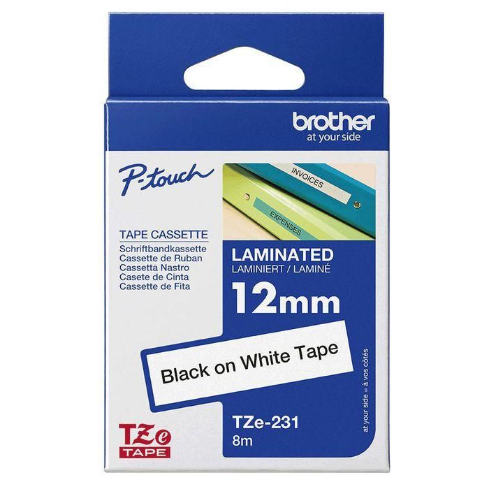 Brother Genuine Brother TZe-231 Labelling Tape Cassette – Black on White, 12mm wide 2 Brother Genuine Brother TZe-231 Labelling Tape Cassette – Black on White, 12mm wide 2
