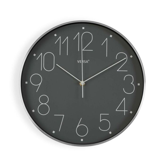 Reloj de Pared Versa Alumin G Gris Aluminio 4,4 x 25,8 x 25,8 cm