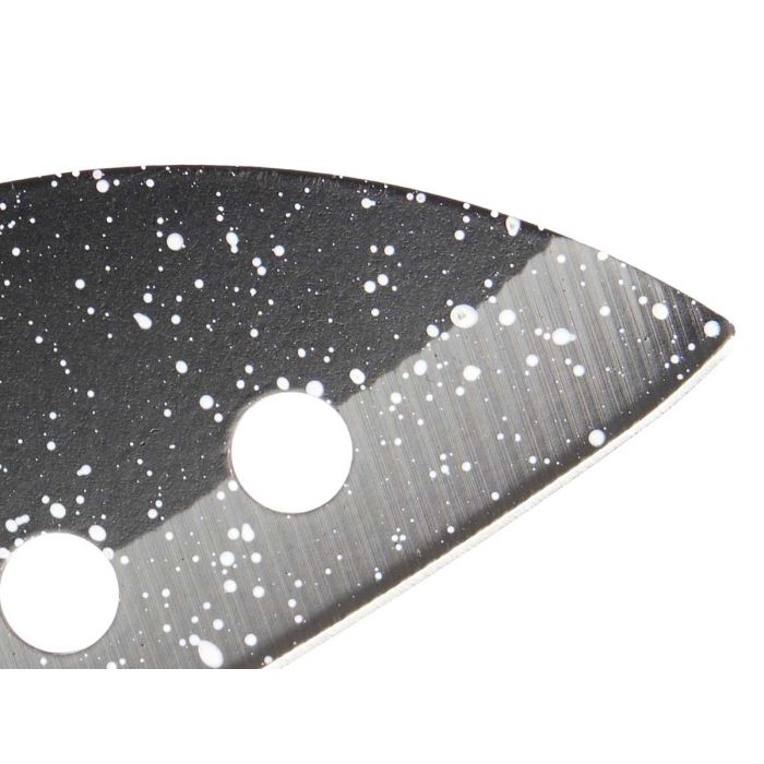 Cuchillo Kinvara con agujeros, acabado mármol, 29.5x2x5 cm, negro/plata (24 Unidades) 3 Cuchillo Kinvara con agujeros, acabado mármol, 29.5x2x5 cm, negro/plata (24 Unidades) 3