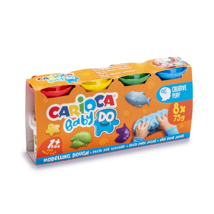 Pasta De Modelar Carioca Baby Dough Bote 75 gr Set De 8 Colores Surtidos 1