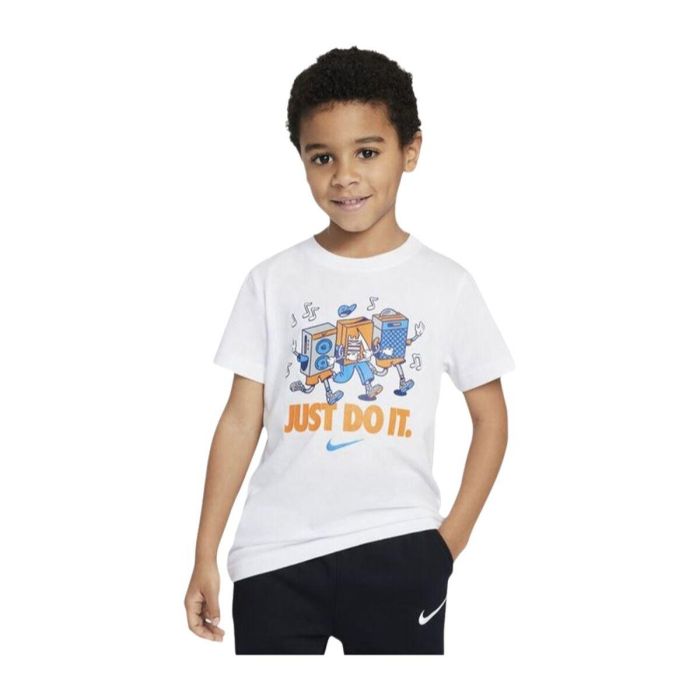 Camiseta de Manga Corta Infantil Nike Nkb Music Boxy Pals Ss Tee Blanco L 0 Camiseta de Manga Corta Infantil Nike Nkb Music Boxy Pals Ss Tee Blanco L 0