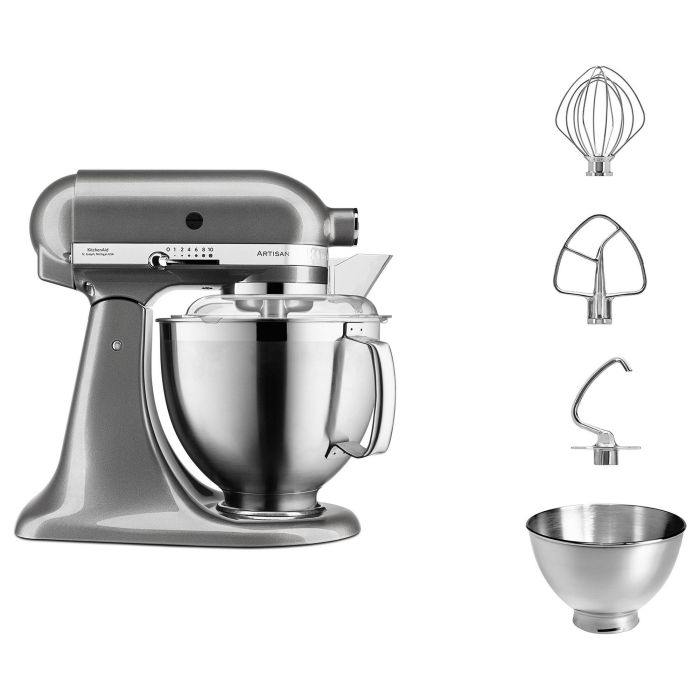 KitchenAid 5KSM185PSEMS Batidora de Varillas de 4.8L, Plata Medallion Silver 1