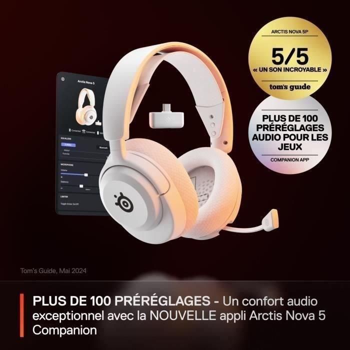Auriculares inalámbricos para juegos - STEELSERIES - Arctis Nova 5 - Blanco 3 Auriculares inalámbricos para juegos - STEELSERIES - Arctis Nova 5 - Blanco 3