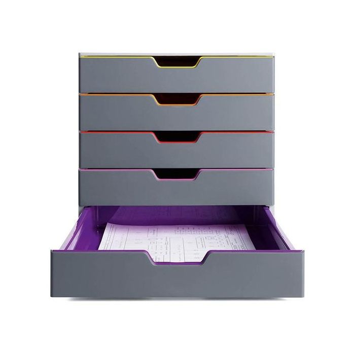 Durable Cajonera VARICOLOR 5 cajones, para formatos C4, carta, notas, papel, fotos, multicolor 1 Durable Cajonera VARICOLOR 5 cajones, para formatos C4, carta, notas, papel, fotos, multicolor 1