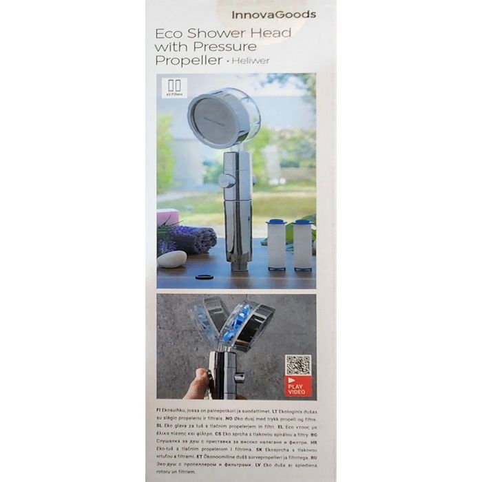 Ecoducha con Hélice de Presión y Filtro Purificador Heliwer InnovaGoods 12 Ecoducha con Hélice de Presión y Filtro Purificador Heliwer InnovaGoods 12