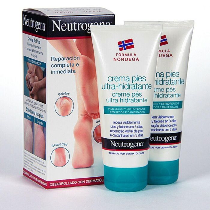 Neutrogena Crema Pies Ultra-Hidratante Lote 2 x 100 ml para Talones Agrietados y Durezas, Hidratación Intensa