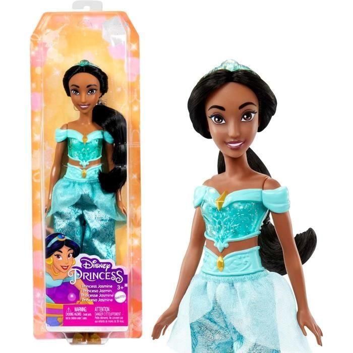 Mattel Hlw12 Muñeca de Moda Princesa Jazmín Disney Princess Aladdín Articulada con Ropa Brillante y Accesorios