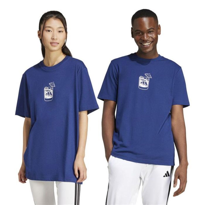 Camiseta de Manga Corta Hombre Adidas Drink Azul 15-16 Años 1