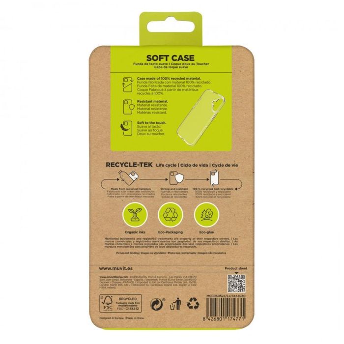Muvit Funda Recycletek para Apple iPhone 16 - 100% Reciclado, Protección Sostenible 2 Muvit Funda Recycletek para Apple iPhone 16 - 100% Reciclado, Protección Sostenible 2