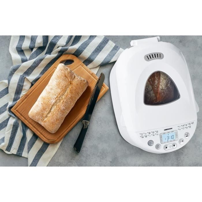 Máquina de hacer pan - MEDION - 50073723 - 550 W - 19 programas - Hublot - Blanco 4 Máquina de hacer pan - MEDION - 50073723 - 550 W - 19 programas - Hublot - Blanco 4