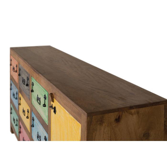 GINER Y COLOMER Aparador 9 Cajones Madera Maciza Mango Multicolor 6