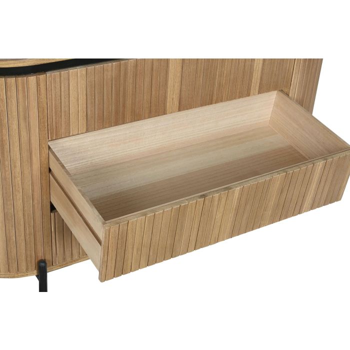 Cómoda Home ESPRIT Negro Natural Metal Madera de Paulonia 110 x 39 x 72 cm 3