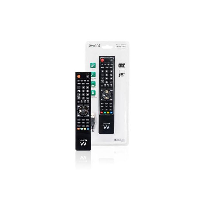 Ewent EW1570 Mando a distancia universal 4 en 1, programable por PC Windows para TV, DTT, SAT, DVD, Blu-ray, Proyector, Barra de sonido, VCR. Negro 5 Ewent EW1570 Mando a distancia universal 4 en 1, programable por PC Windows para TV, DTT, SAT, DVD, Blu-ray, Proyector, Barra de sonido, VCR. Negro 5