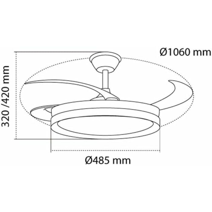 Ventilador de Techo CristalRecord EVO RETRAC Transparente 72 W 1 Ventilador de Techo CristalRecord EVO RETRAC Transparente 72 W 1