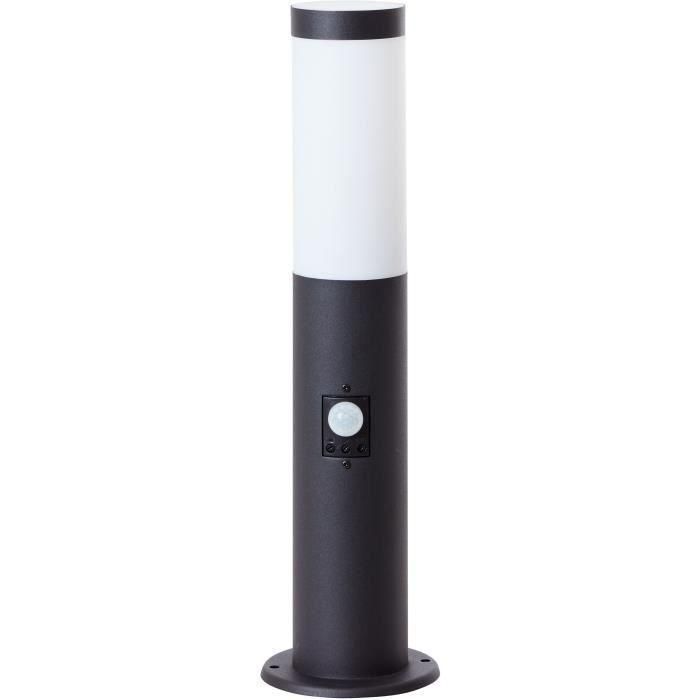 Brilliant DODY Pilona de Exterior con Detector de Movimiento, Negra, Metal y Plástico, Compatible E27 LED 1x10W, IP44 1