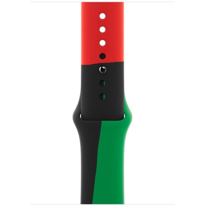 Apple MUQ73ZM/A Correa Deportiva Black Unity 44mm S/M para Apple Watch 42/44/45mm Fluoroelastómero Negro/Verde/Rojo