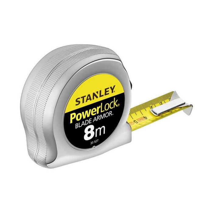 Stanley 0-33-527 Flexómetro Powerlock Blade Armor de 8m x 25mm, cinta métrica retráctil resistente para mediciones precisas. 4 Stanley 0-33-527 Flexómetro Powerlock Blade Armor de 8m x 25mm, cinta métrica retráctil resistente para mediciones precisas. 4