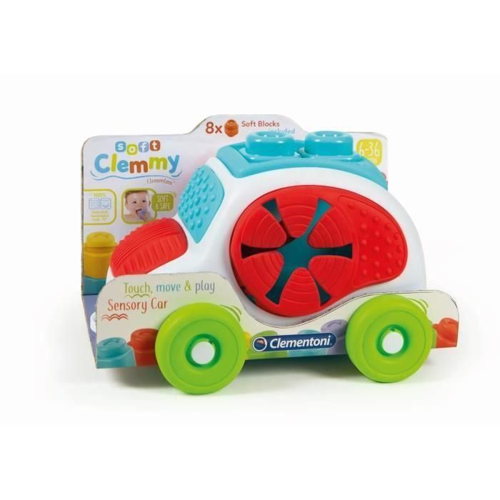 Baby Clemmy 17315 Vehículo Coche para Bebé con Texturas y Piezas Blandas | Juguete Interactivo Sensorial Lavable +6 Meses 3