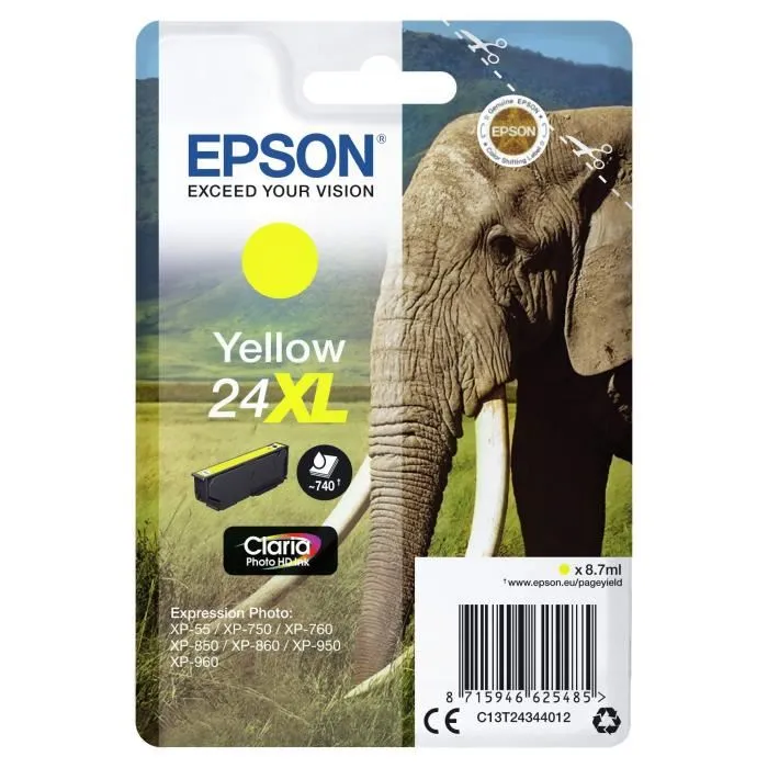 Epson Claria Photo HD Ink Cartucho Amarillo 24XL 1
