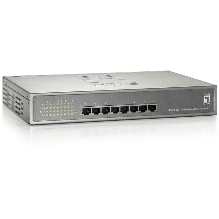 Level One GEP-0821 Switch Gestionable 8 Puertos Gigabit Ethernet 123.2W con 8xPoE+