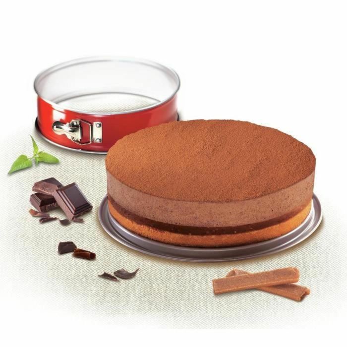 TEFAL Molde con bisagras Delibake en acero - Ø 27 cm - Rojo y gris 1