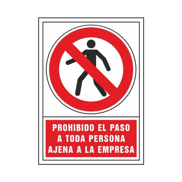 Pictograma Syssa Señal De Prohibicion Prohibido El Paso A Toda Persona Ajena A La Empresa En Pvc 245x345 mm