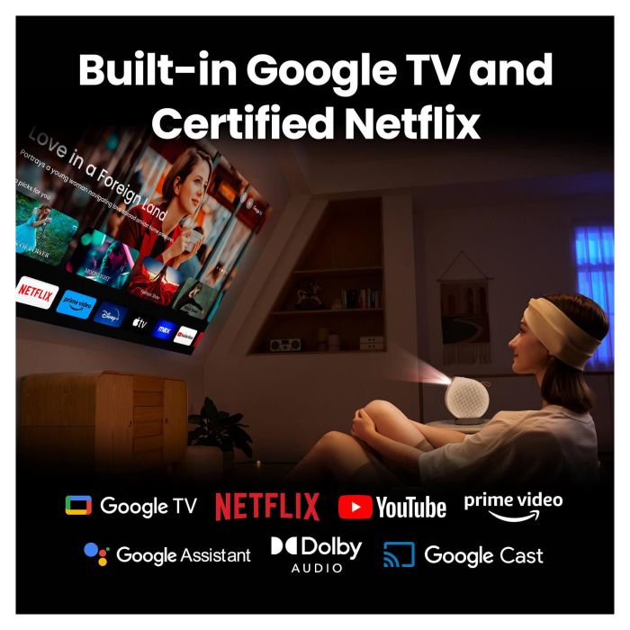 BenQ GV50 9H.JSR77.59E Videoproyector, Proyector de alcance estándar, 500 lúmenes ANSI, DLP, 1080p (1920x1080), Blanco