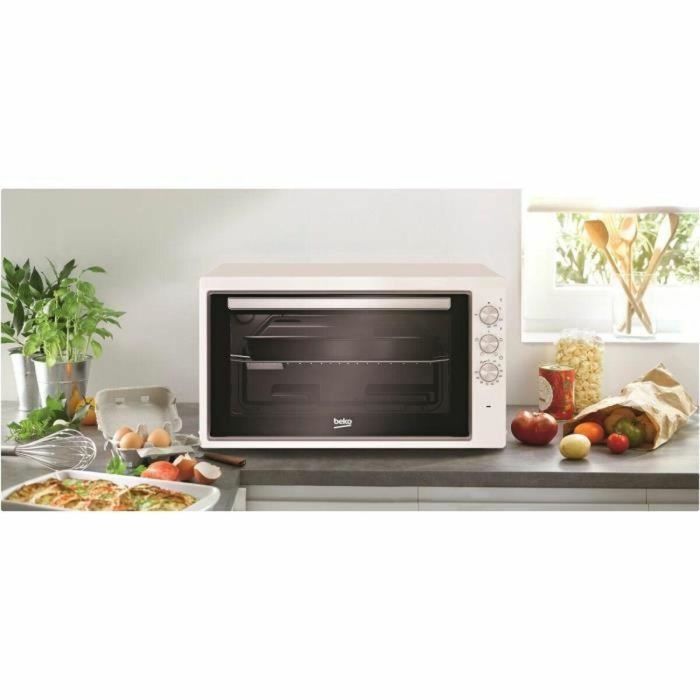 Beko BC50W Mini Horno Convección Natural 50 L, 4 Funciones, 2 Ventanas, Puerta de Cristal Desmontable, Blanco 5