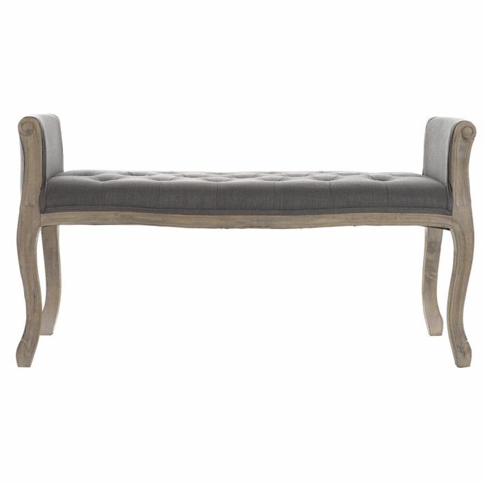 Banqueta DKD Home Decor Natural Gris oscuro Madera de caucho Lienzo 109 x 44,5 x 60 cm 3