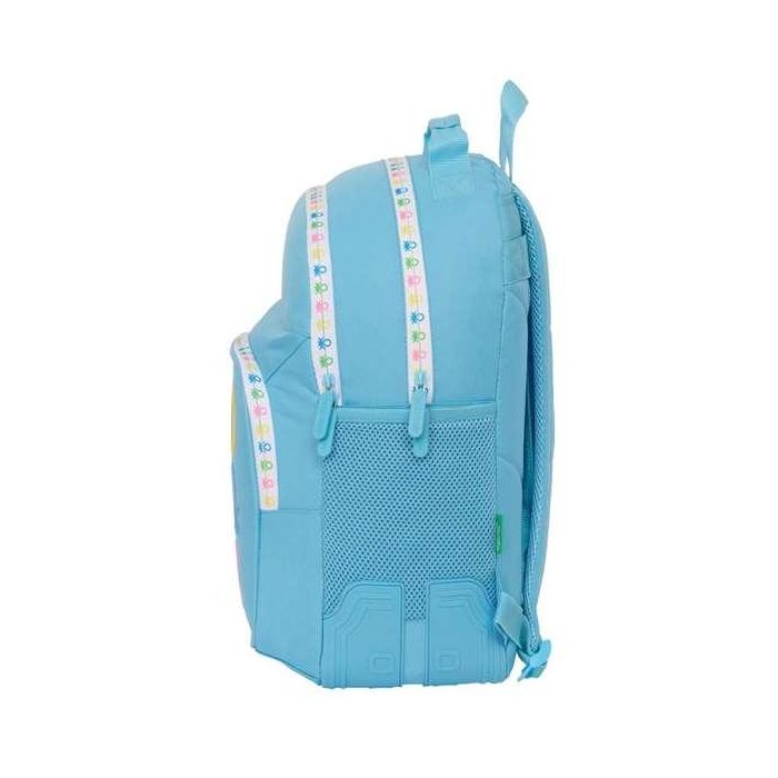 Mochila Escolar Benetton Spring Celeste 32 x 42 x 15 cm 2