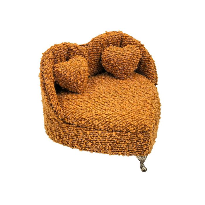 Caja-Joyero Versa Mostaza Poliéster Metal Espejo Madera MDF 16 X 13,5 X 16 CM Sofá 2 Caja-Joyero Versa Mostaza Poliéster Metal Espejo Madera MDF 16 X 13,5 X 16 CM Sofá 2