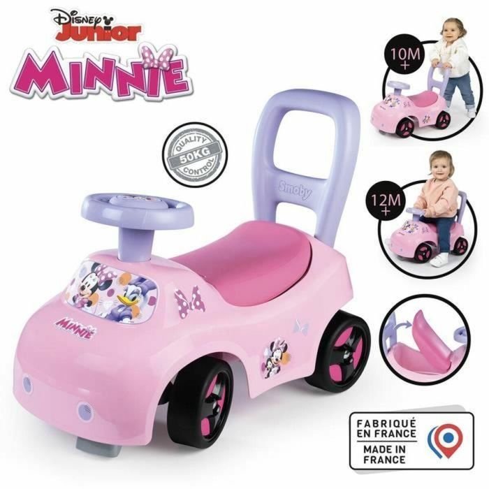 Smoby - Portabebés 2 en 1 - Minnie - Caja debajo del sillín + bocina - A partir de 10 meses - Fabricado en Francia 5