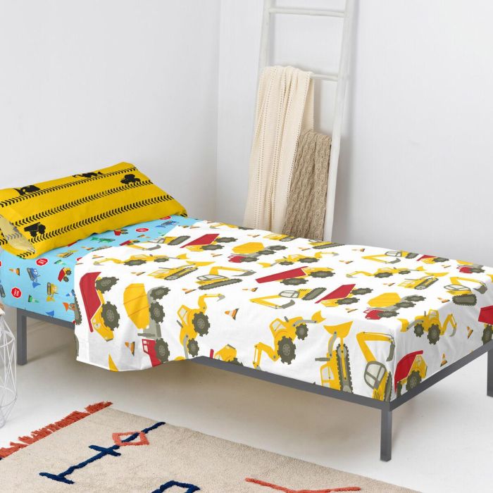 Juego de Sábanas HappyFriday Mr Fox Machinery Multicolor Cama de 105 2 Piezas 4