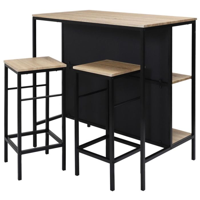 Mesa Isla Con 2 Taburetes Loka Home Deco Factory Mesa Isla Con 2 Taburetes Loka Home Deco Factory