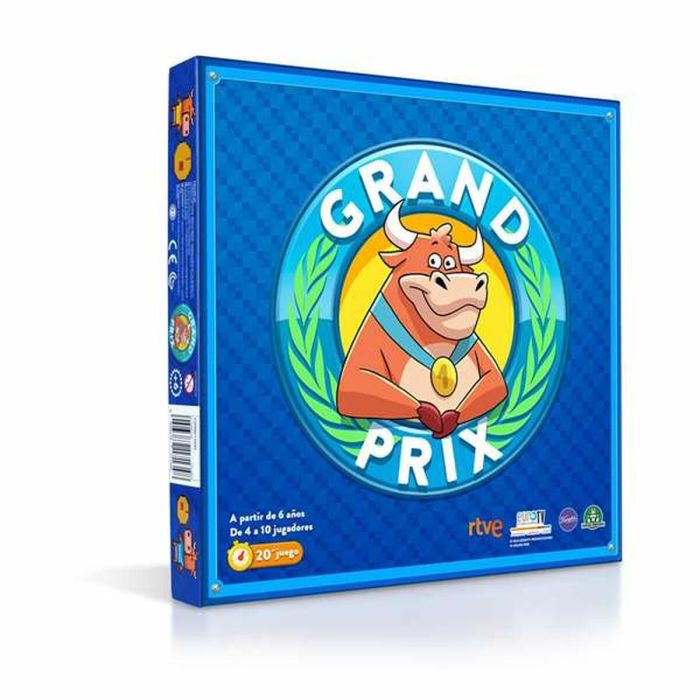 Famosa Juego de Mesa Grand Prix con Seis Pruebas, 400 Preguntas y 80 Accesorios – Edad +6 años