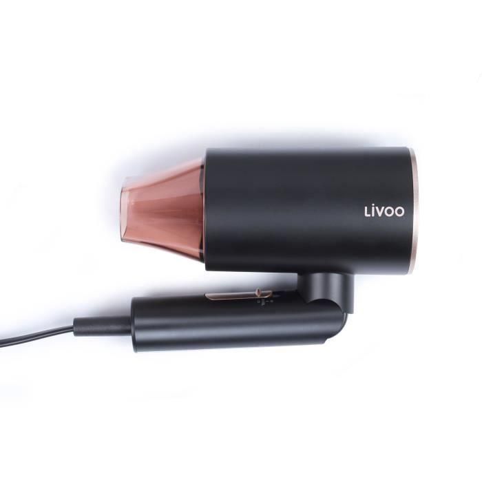 Secador de pelo iónico - LIVOO - DOS173 - 1600 W - 3 temperaturas - Plegable - Concentrador de aire - Negro/Rosa 1 Secador de pelo iónico - LIVOO - DOS173 - 1600 W - 3 temperaturas - Plegable - Concentrador de aire - Negro/Rosa 1