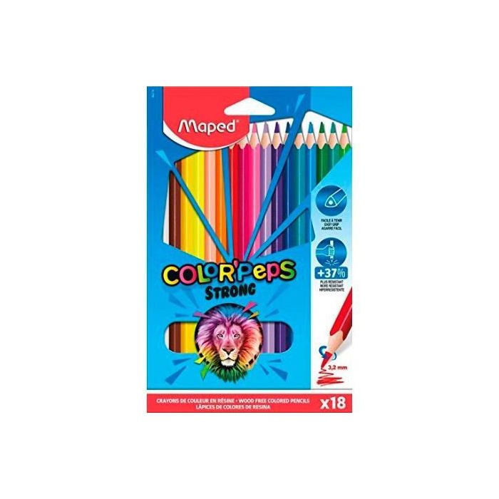 Maped Lápices De Colores Color´Peps Strong C-Surtidos Estuche 18 Ud