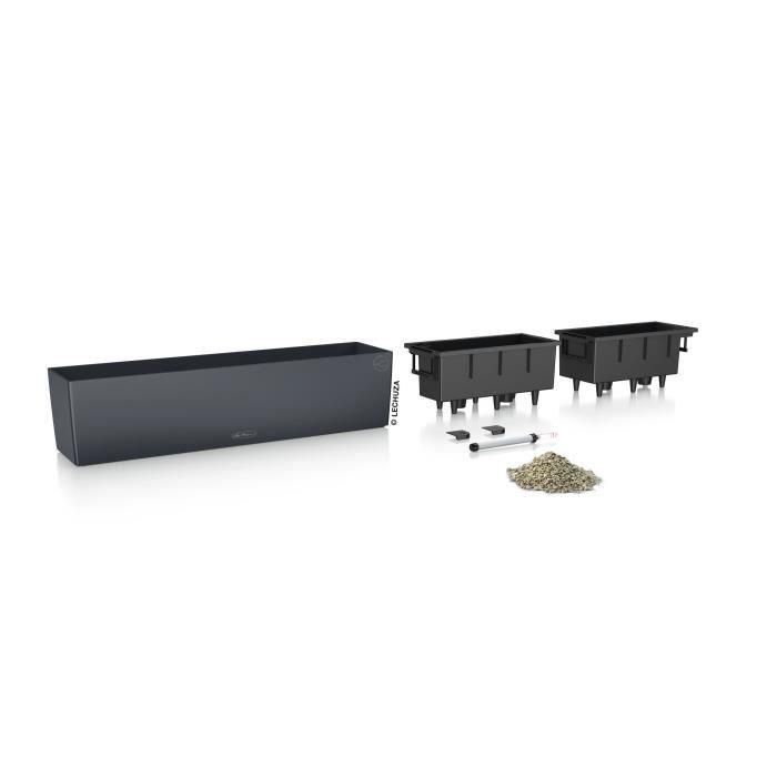 Jardinera - Balconera color 80 - Kit completo - Gris pizarra - 12 L - LECHUZA 1