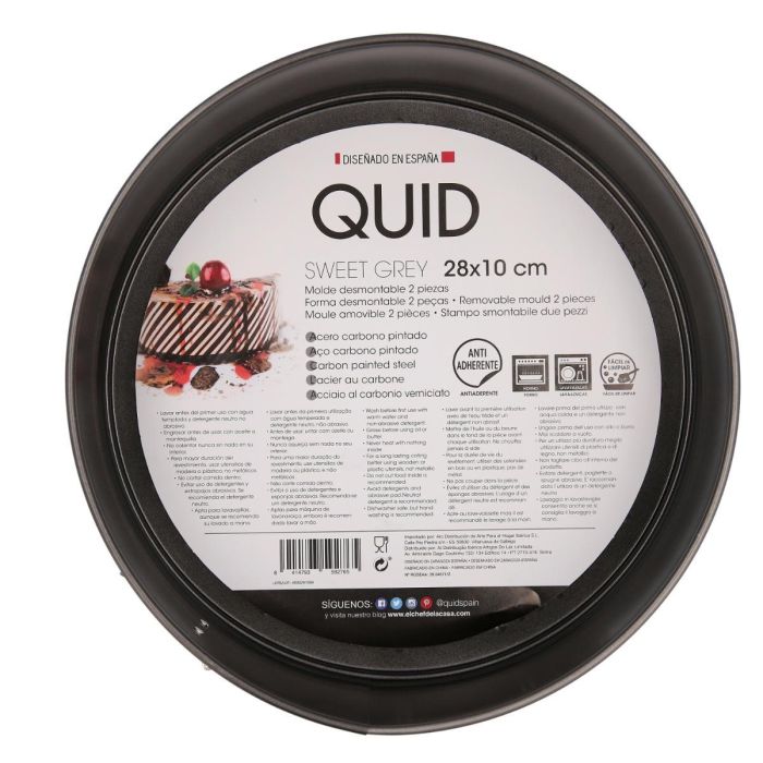 Molde Desmontable Acero Pintado Sweet Grey Quid 28x10 cm 2 Molde Desmontable Acero Pintado Sweet Grey Quid 28x10 cm 2