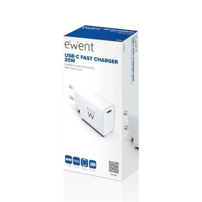 Cargador de Pared Ewent EW1320 Blanco 20 W 1 Cargador de Pared Ewent EW1320 Blanco 20 W 1