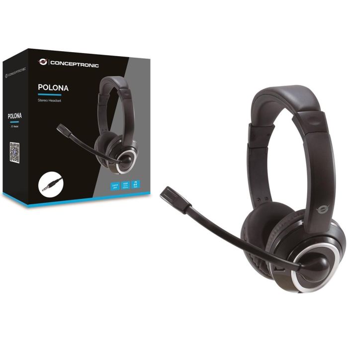 Conceptronic Auriculares Estéreo con Micrófono Integrado, Jack 3.5 mm, Control de Volumen, Negro 2 Conceptronic Auriculares Estéreo con Micrófono Integrado, Jack 3.5 mm, Control de Volumen, Negro 2
